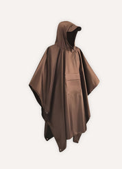 Brown Lightweight Waterproof Hooded Poncho | Griff