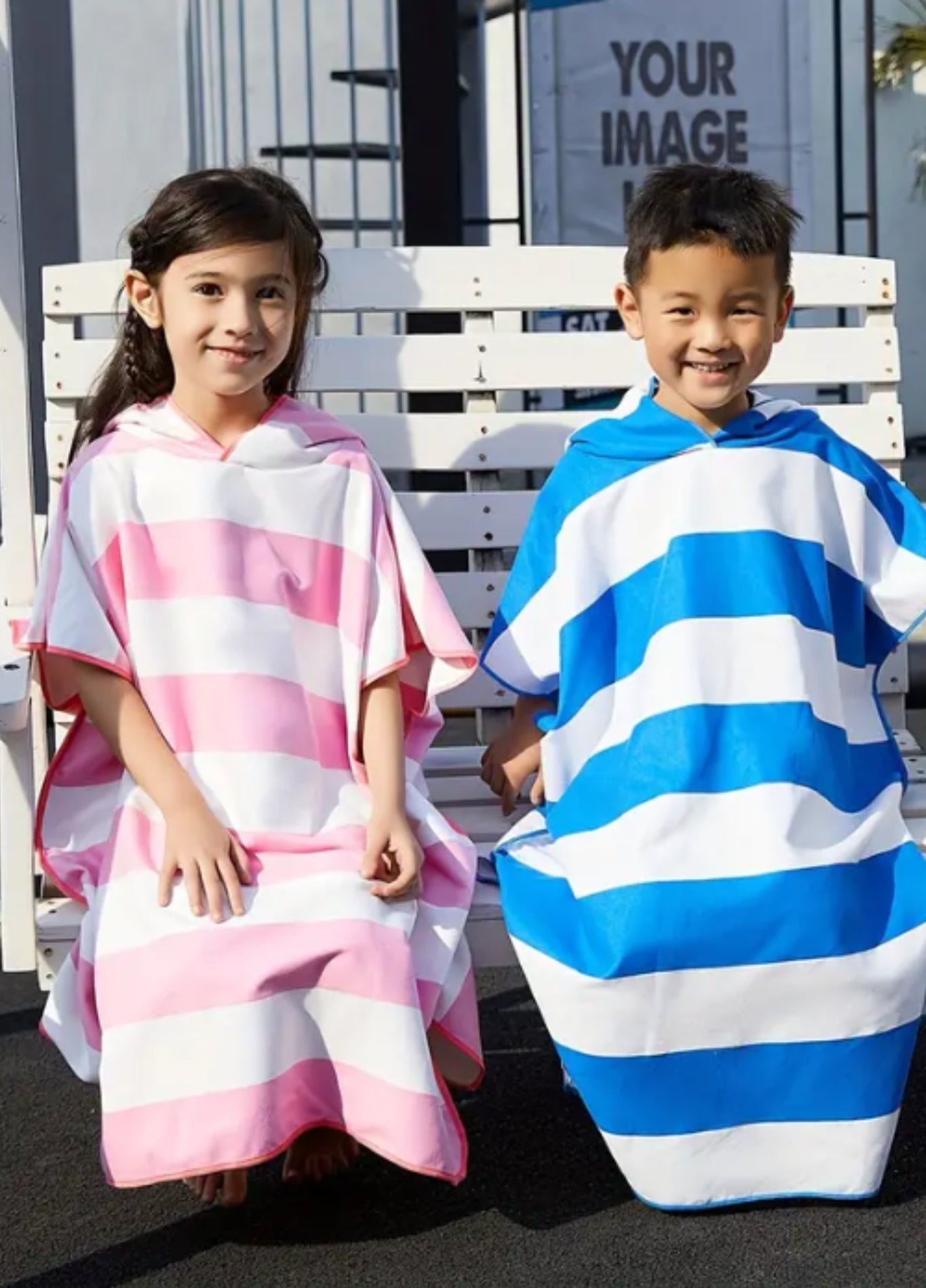 Kids towel hooded beach poncho | Rayoo
