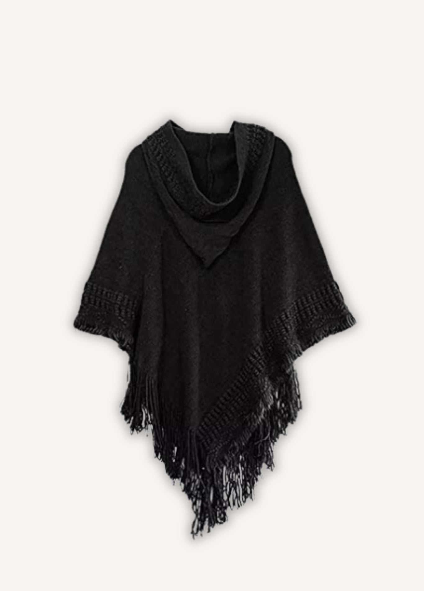 Women's Hooded Knitted Poncho | Aureli