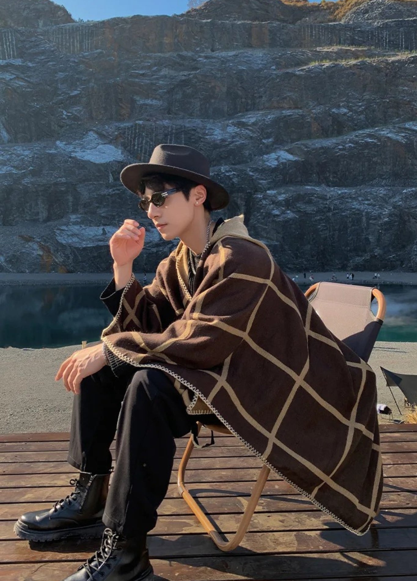 Men's hooded poncho cape | Ardén