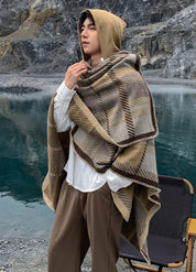 Hooded Cashmere Poncho for Men | Brenlor 