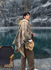 Hooded Cashmere Poncho for Men | Brenlor 