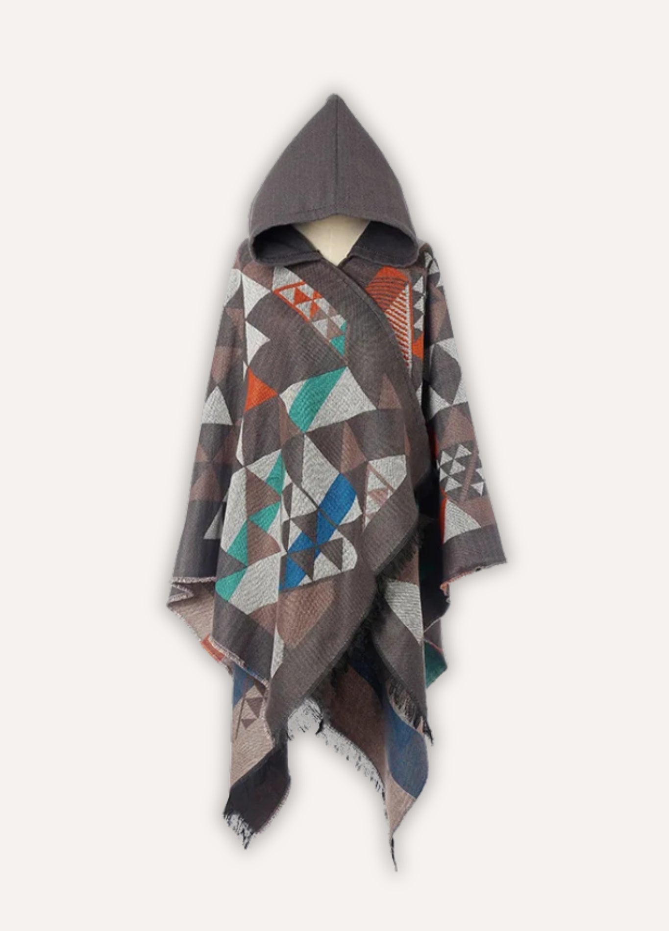 Patterned Hooded Poncho for Men | Sölvik