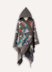 Patterned Hooded Poncho for Men | Sölvik