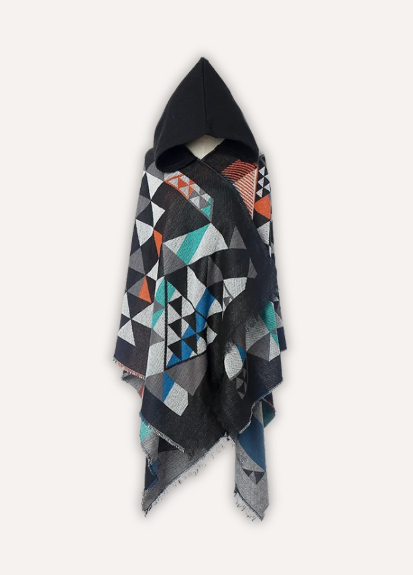 Patterned Hooded Poncho for Men | Sölvik