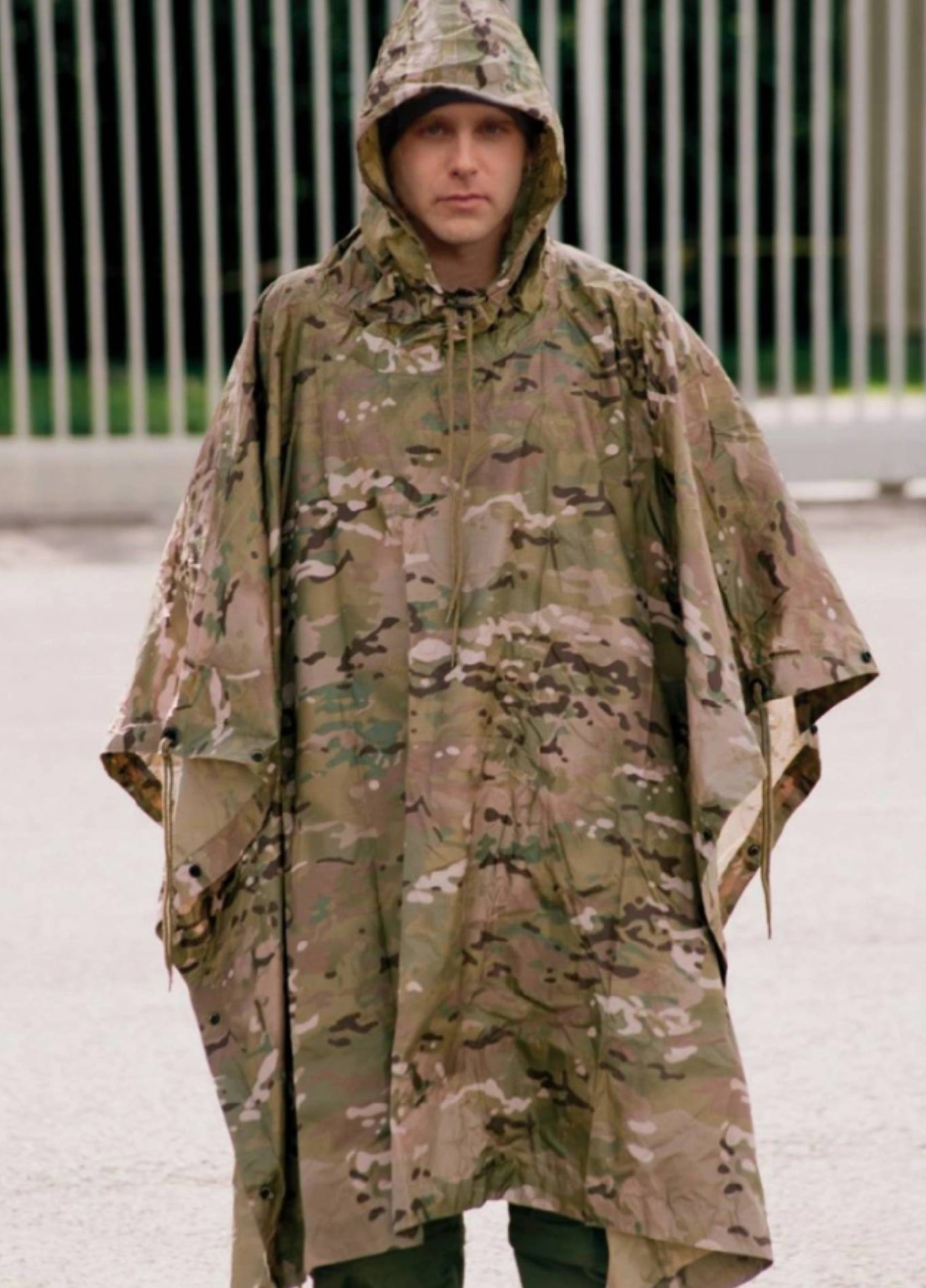 Military Camouflage Rain Poncho with Hood | Multac