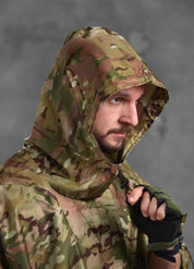 Military Camouflage Rain Poncho with Hood | Multac