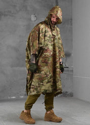 Military Camouflage Rain Poncho with Hood | Multac