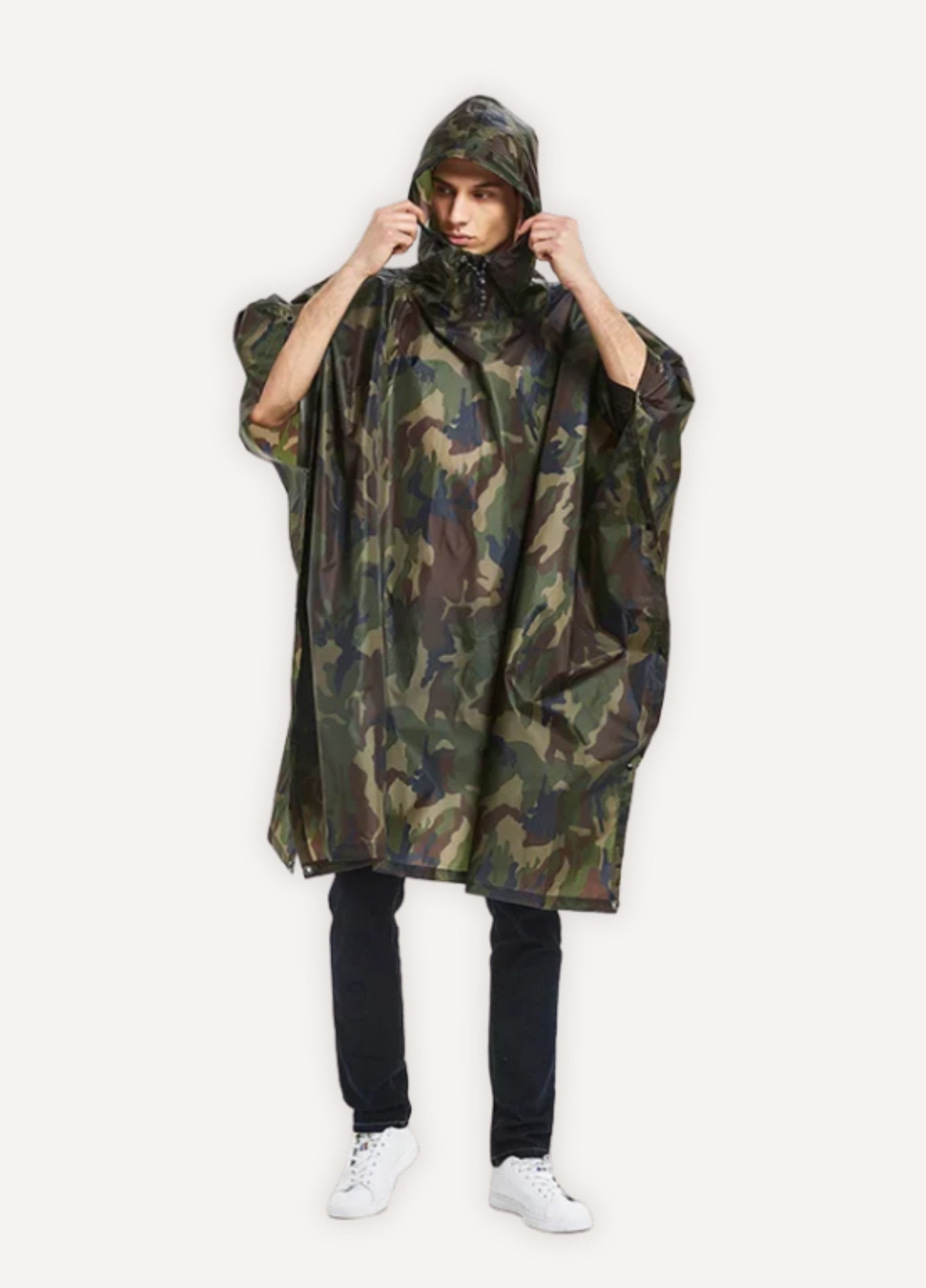 Military Camouflage Rain Poncho with Hood | Multac