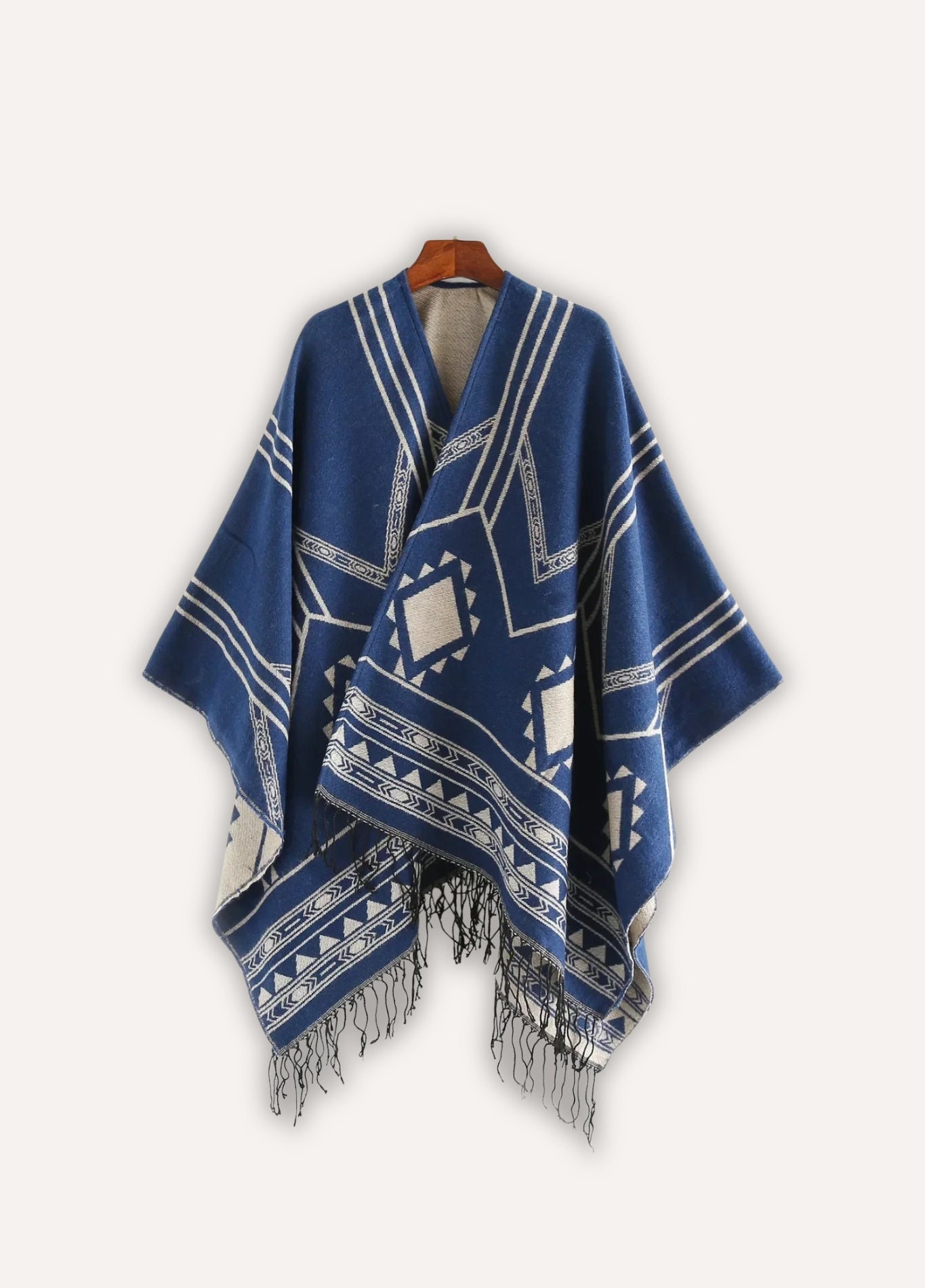 Poncho Cape with Geometric Design | Sorelia 