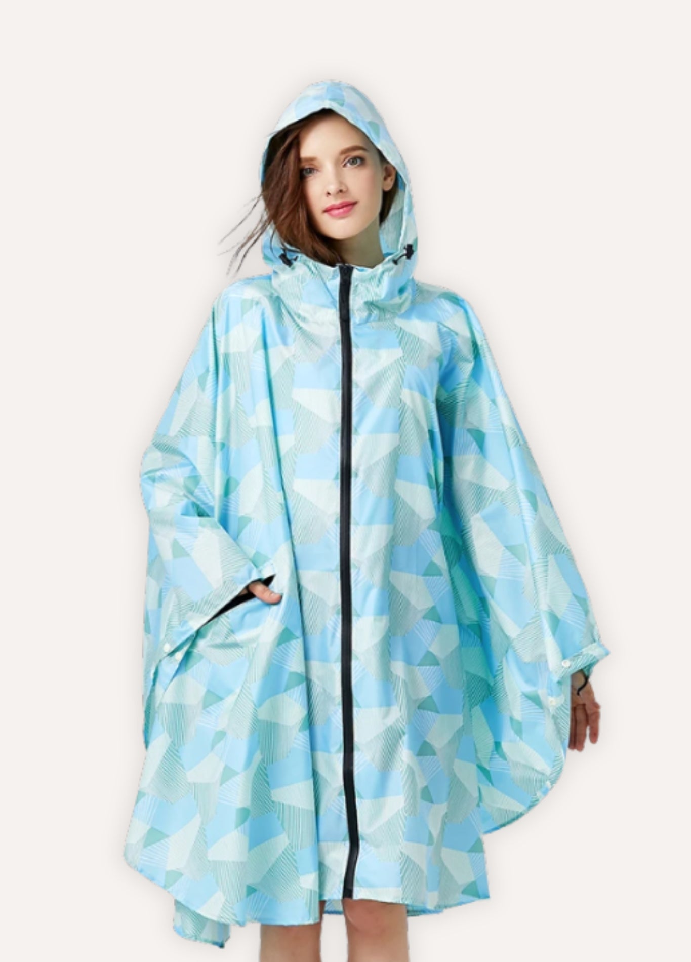 Printed Waterproof Poncho | Blumèla
