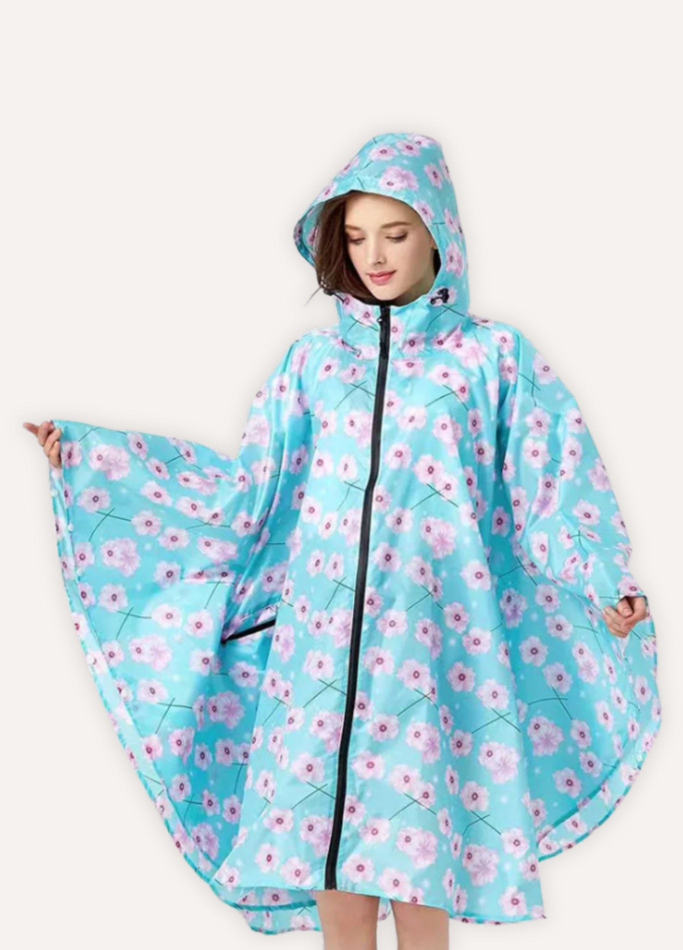 Printed Waterproof Poncho | Blumèla