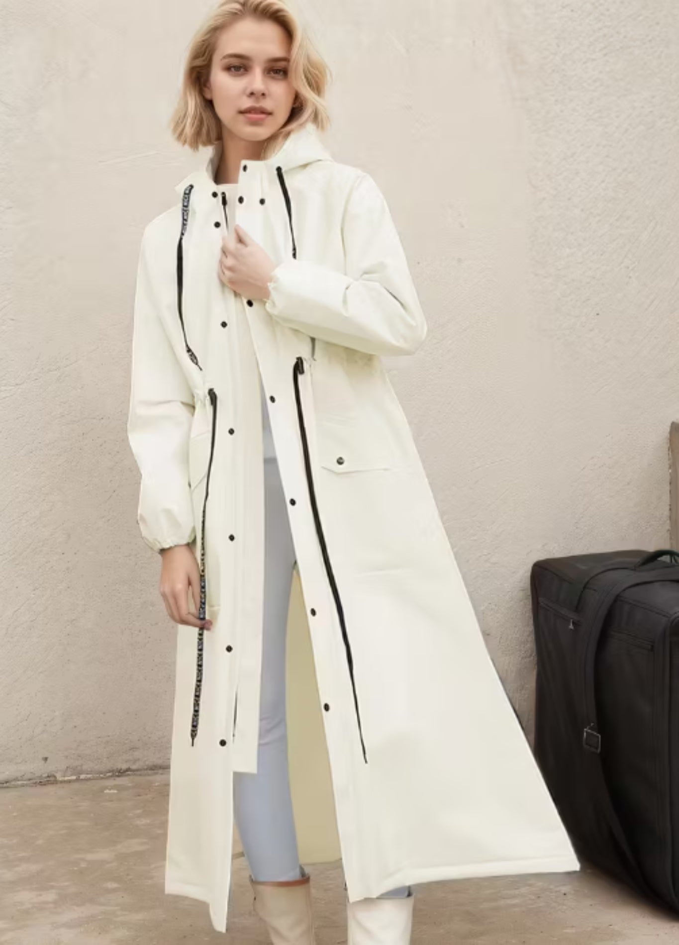 Long EVA rain poncho with hood | Claria