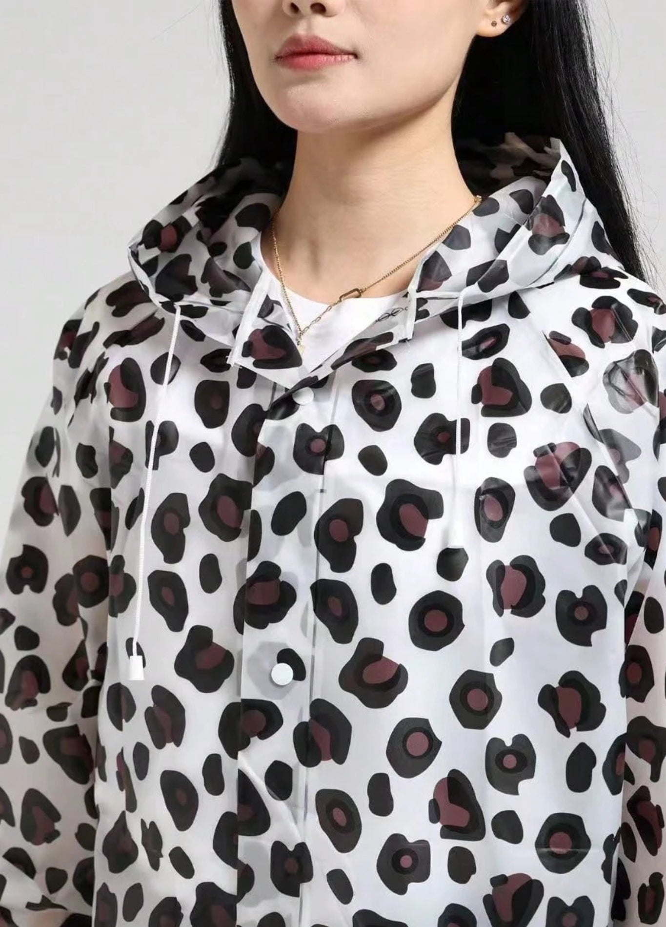 Leopard Print Hooded Rain Poncho | Leopra