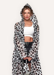 Leopard Print Hooded Rain Poncho | Leopra