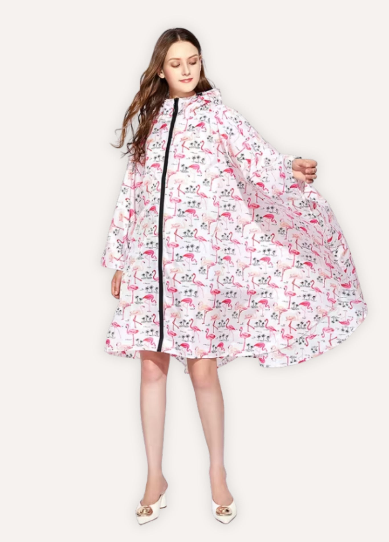Printed Hooded Rain Poncho | Mistéa