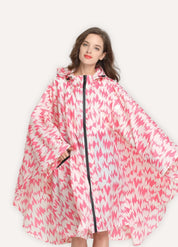 Printed Hooded Rain Poncho | Mistéa