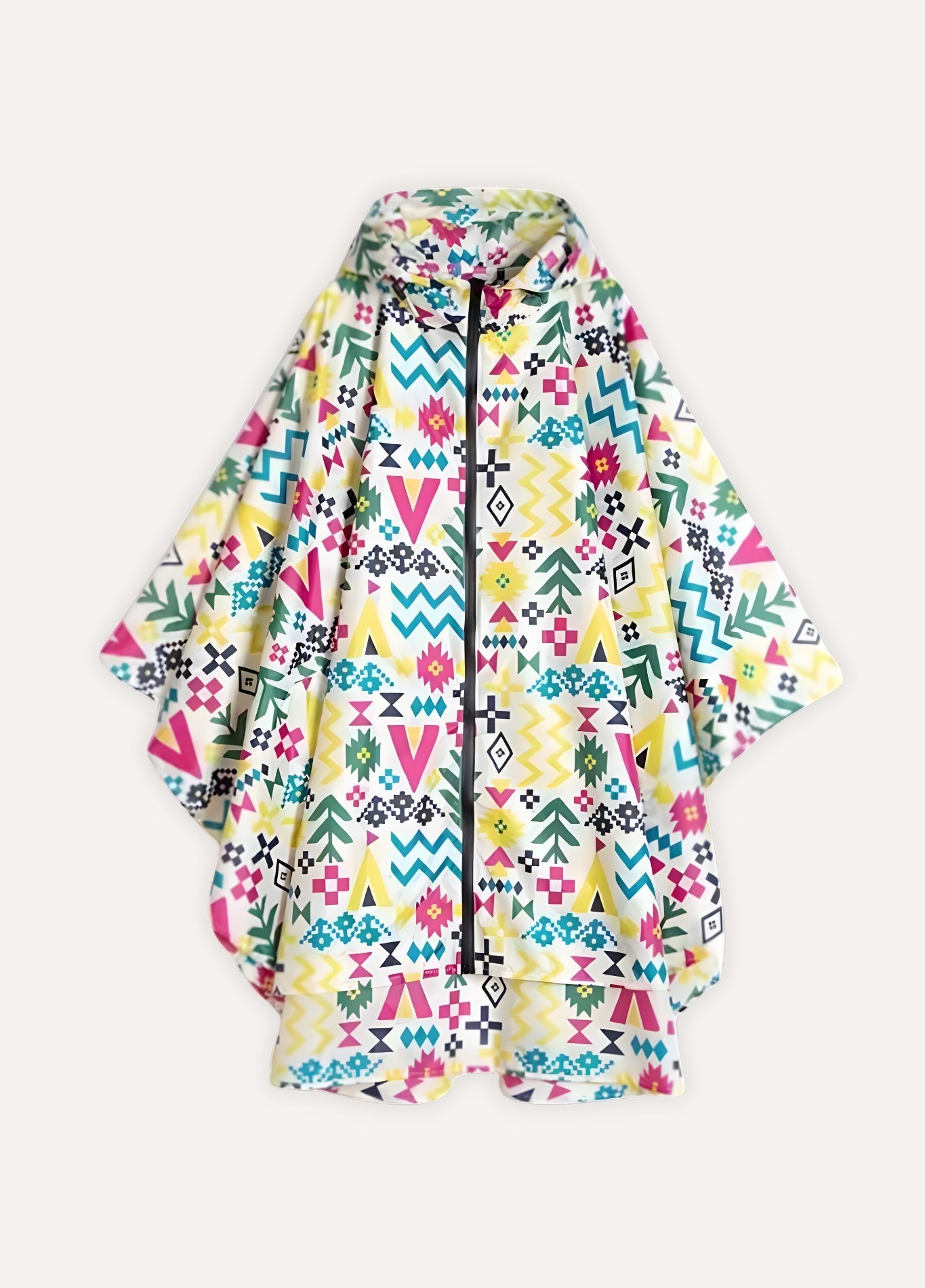 Printed Hooded Rain Poncho | Mistéa
