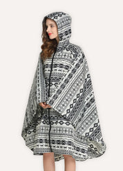 Printed Hooded Rain Poncho | Mistéa