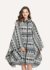 Printed Hooded Rain Poncho | Mistéa