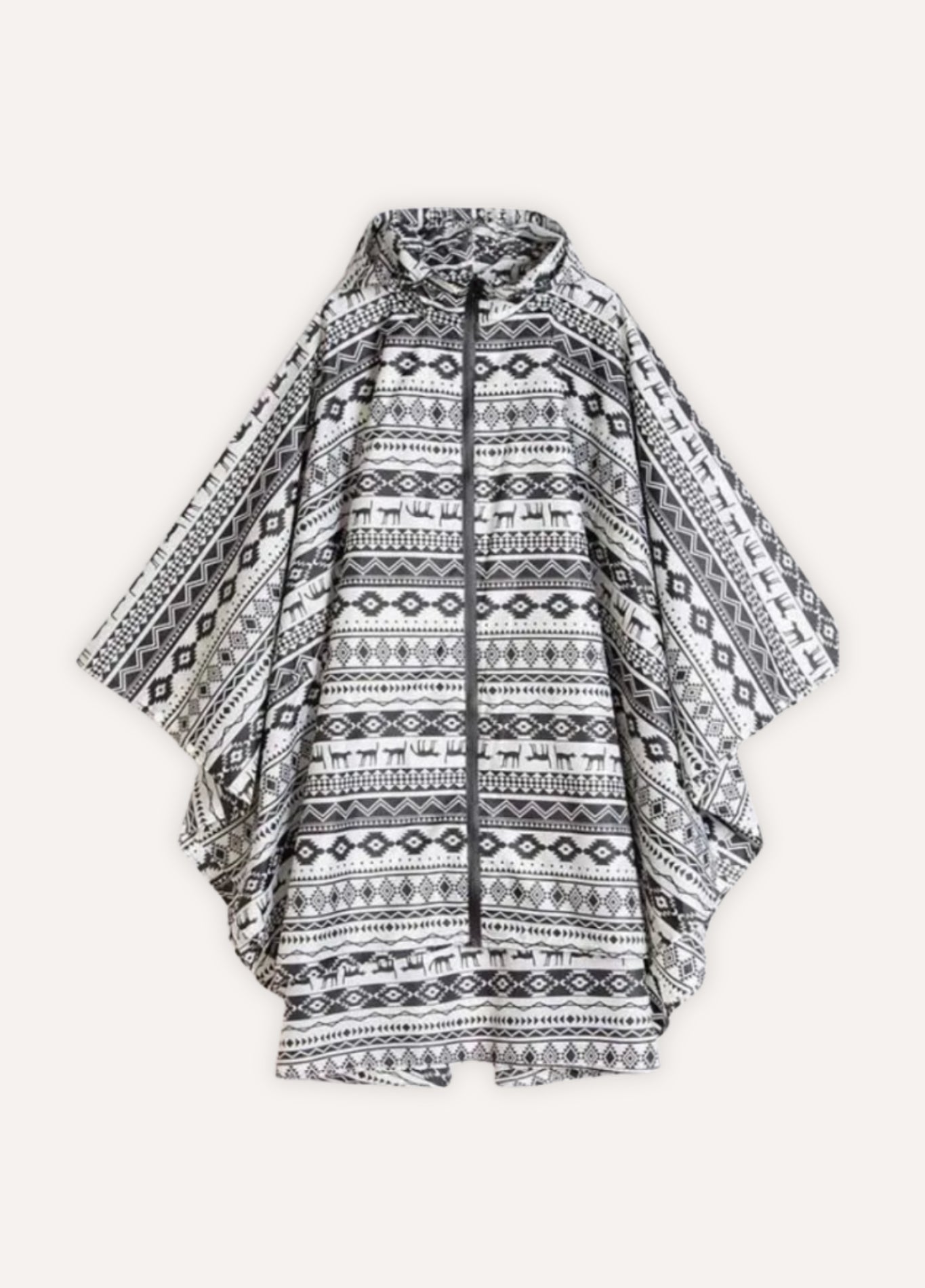 Printed Hooded Rain Poncho | Mistéa