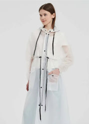 Rain Poncho Women | Waterproof Jacket with Hood and Pockets