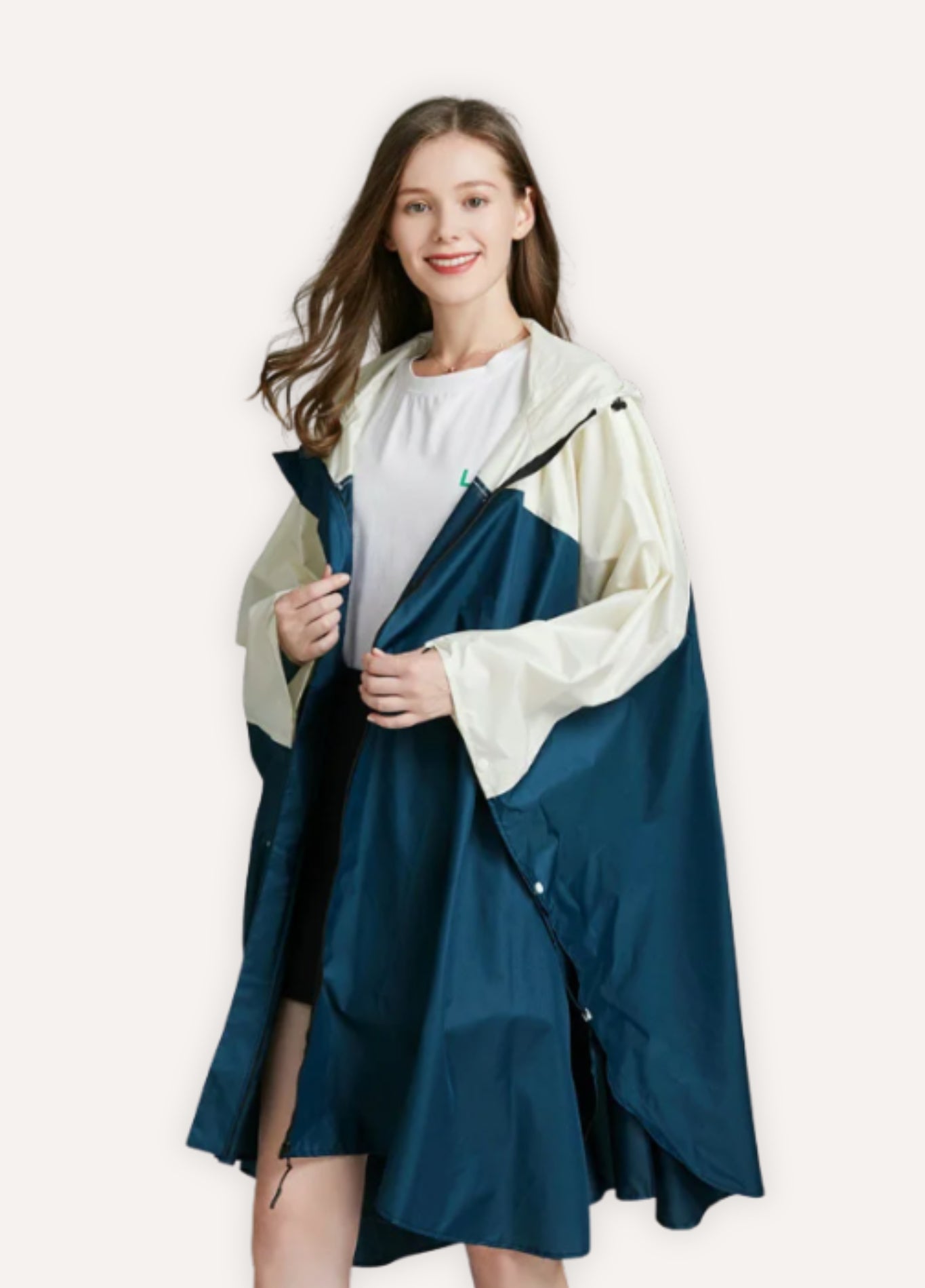 Rain Poncho with Colour Block Design | Skye