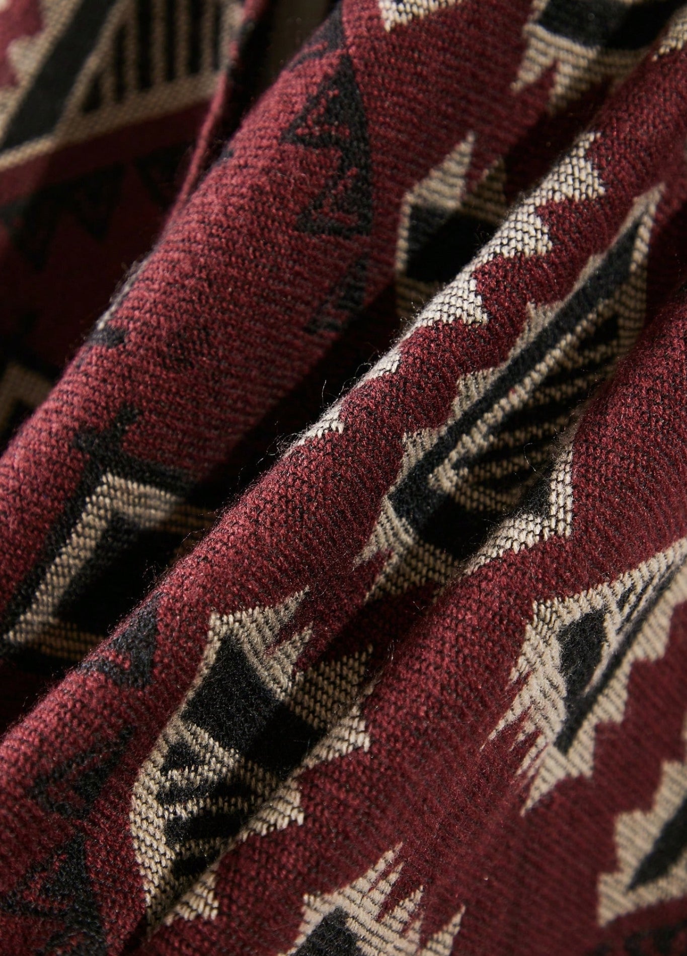 Red Tribal Hooded Poncho for Men & Women | Éliora