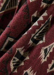 Red Tribal Hooded Poncho for Men & Women | Éliora