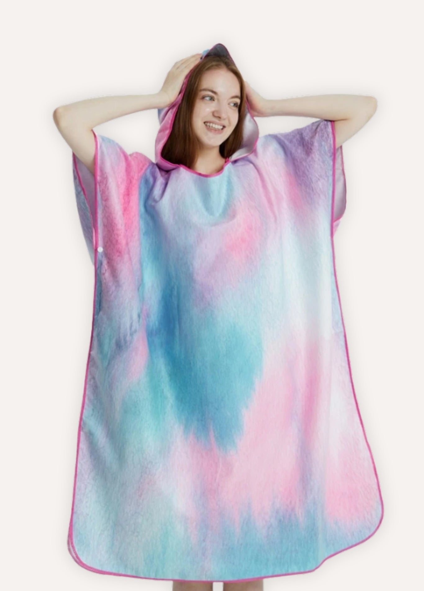 Microfibre towel poncho with hood | Cloudia
