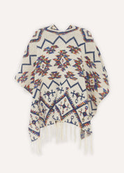 Knit Poncho with Tribal Pattern | Isalda