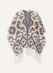 Knit Poncho with Tribal Pattern | Isalda