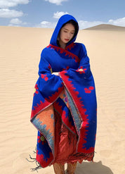 Bohemian Poncho with Floral Woven Detailing | Auren