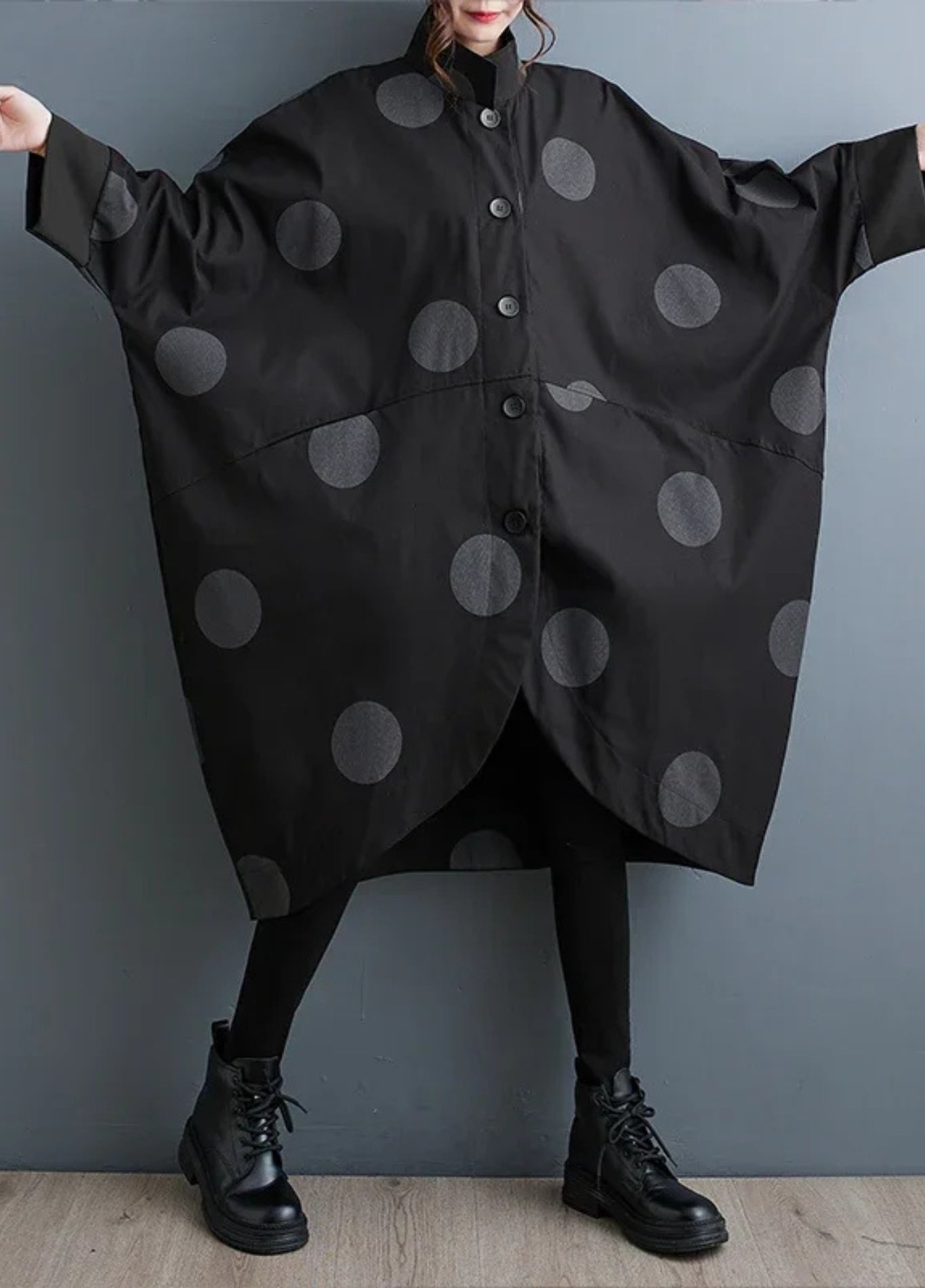 Women's Oversized Polka Dot Poncho Coat | Dotéllia