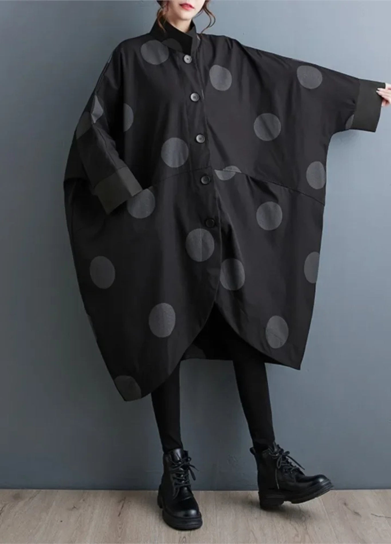 Women's Oversized Polka Dot Poncho Coat | Dotéllia