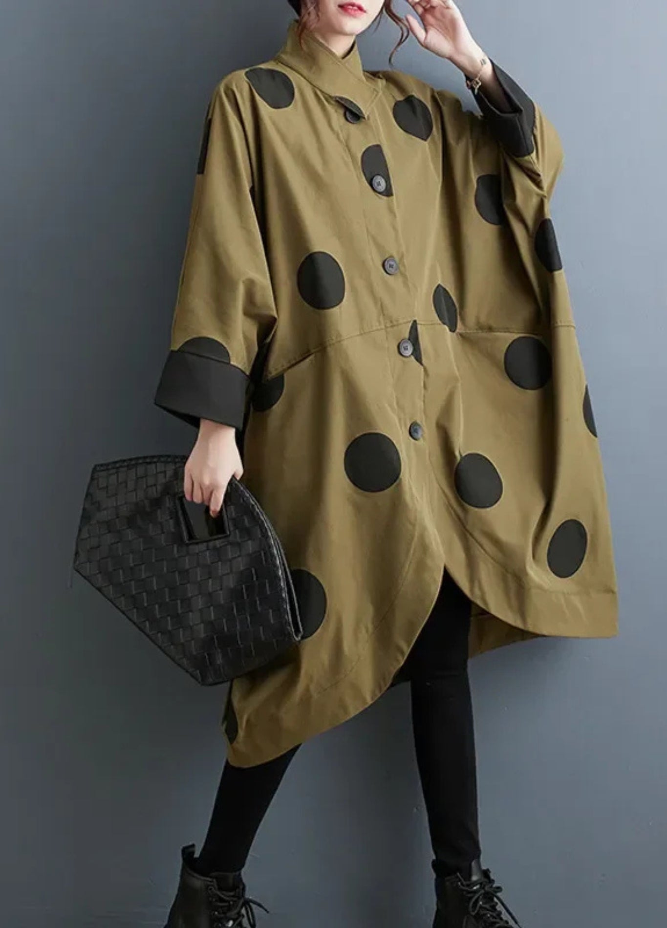 Women's Oversized Polka Dot Poncho Coat | Dotéllia