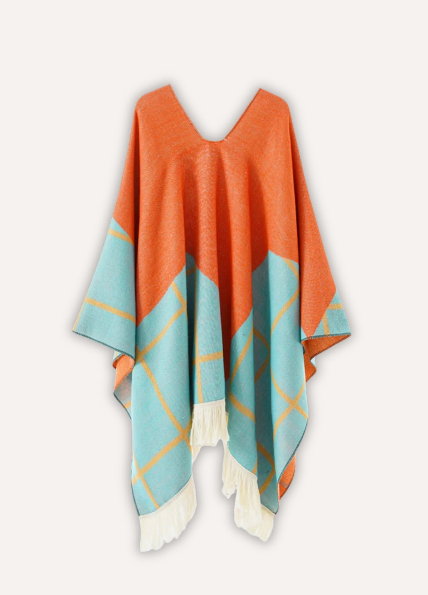 Poncho for women with modern geometric style