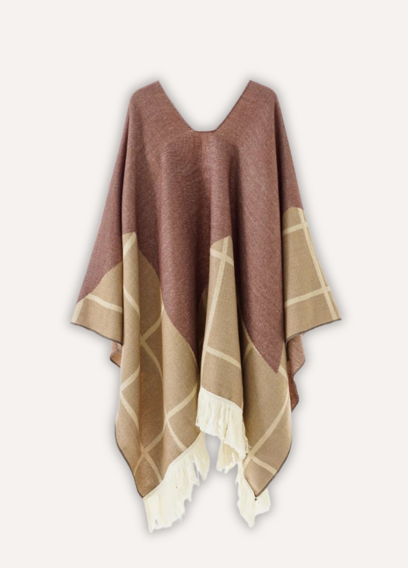 Poncho for women with modern geometric style
