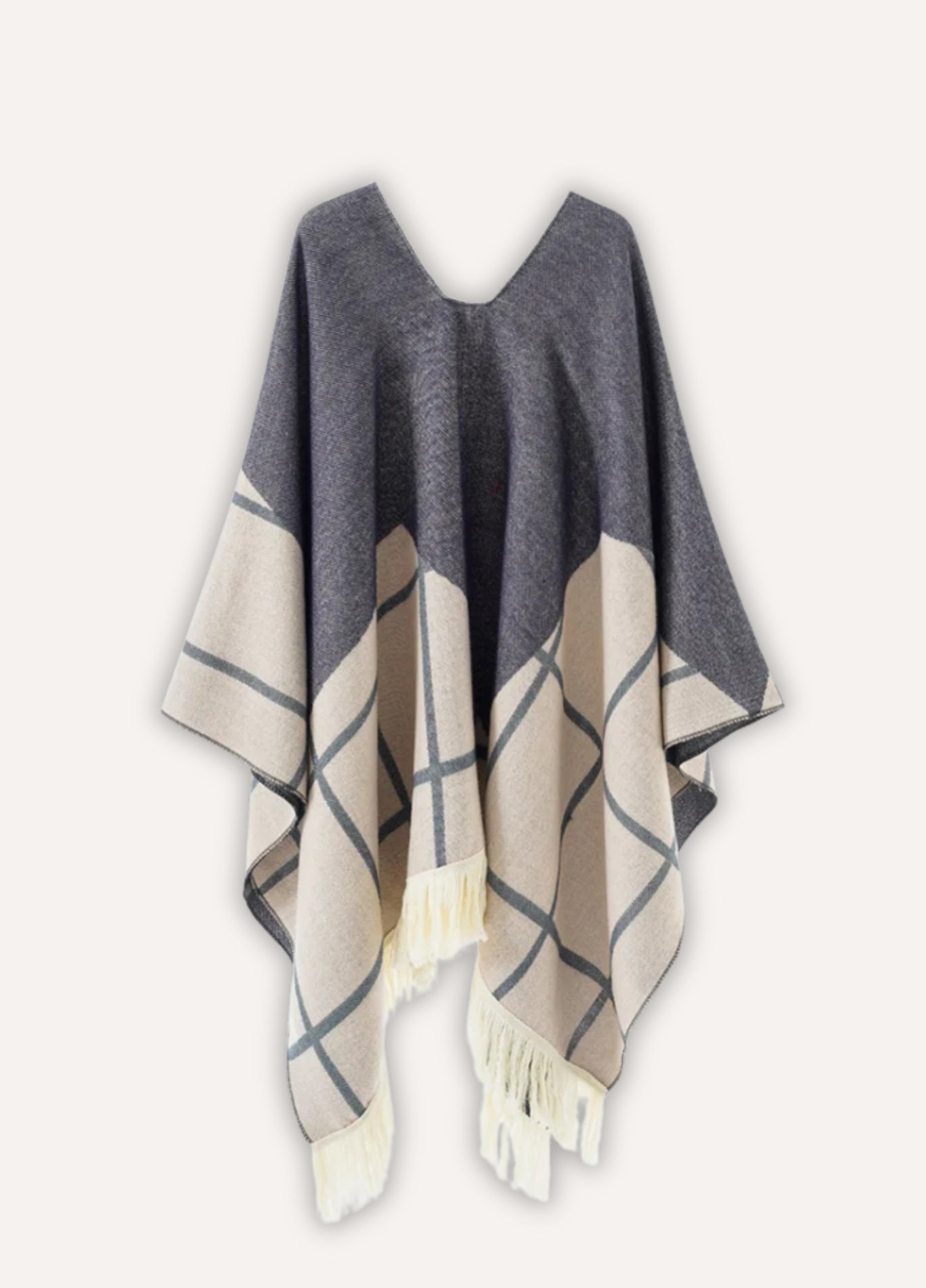 Poncho for women with modern geometric style