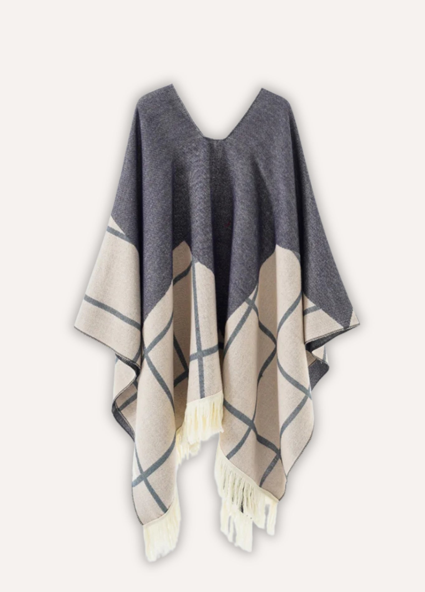 Poncho for women with modern geometric style