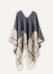 Poncho for women with modern geometric style