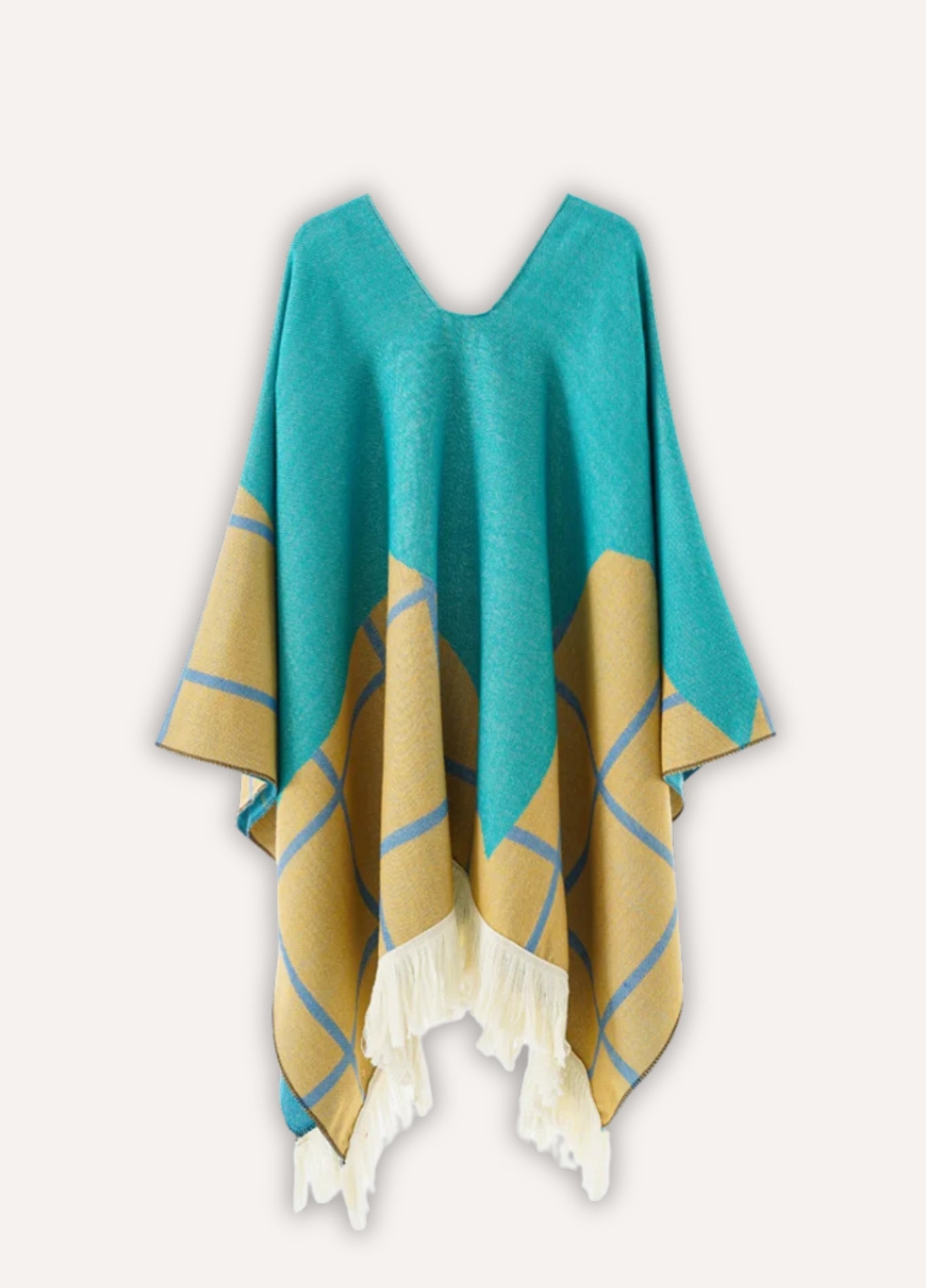 Poncho for women with modern geometric style