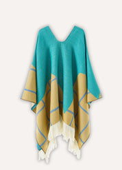 Poncho for women with modern geometric style