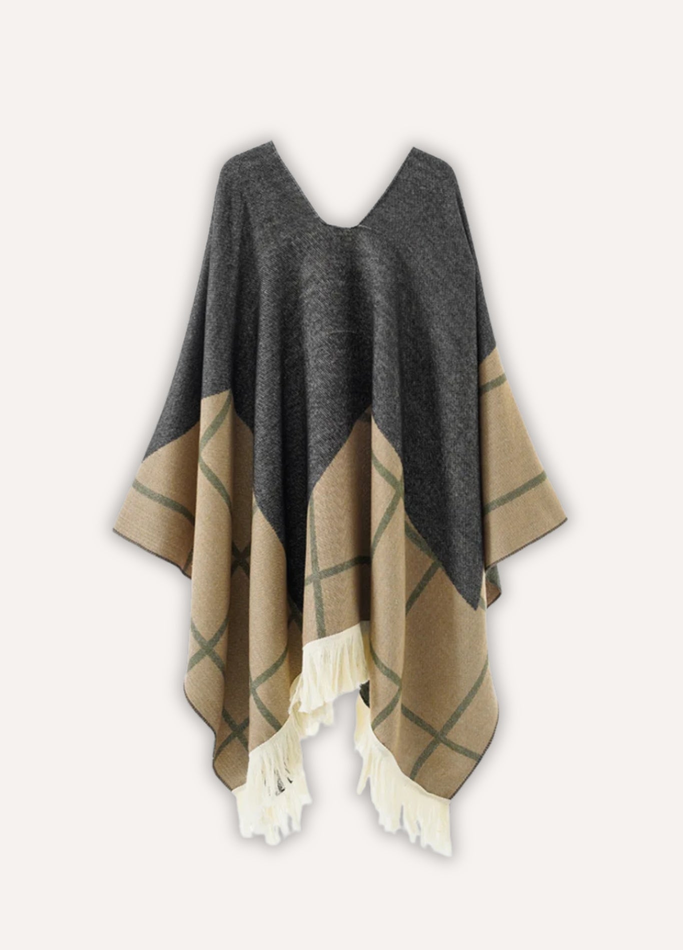 Poncho for women with modern geometric style