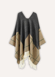 Poncho for women with modern geometric style