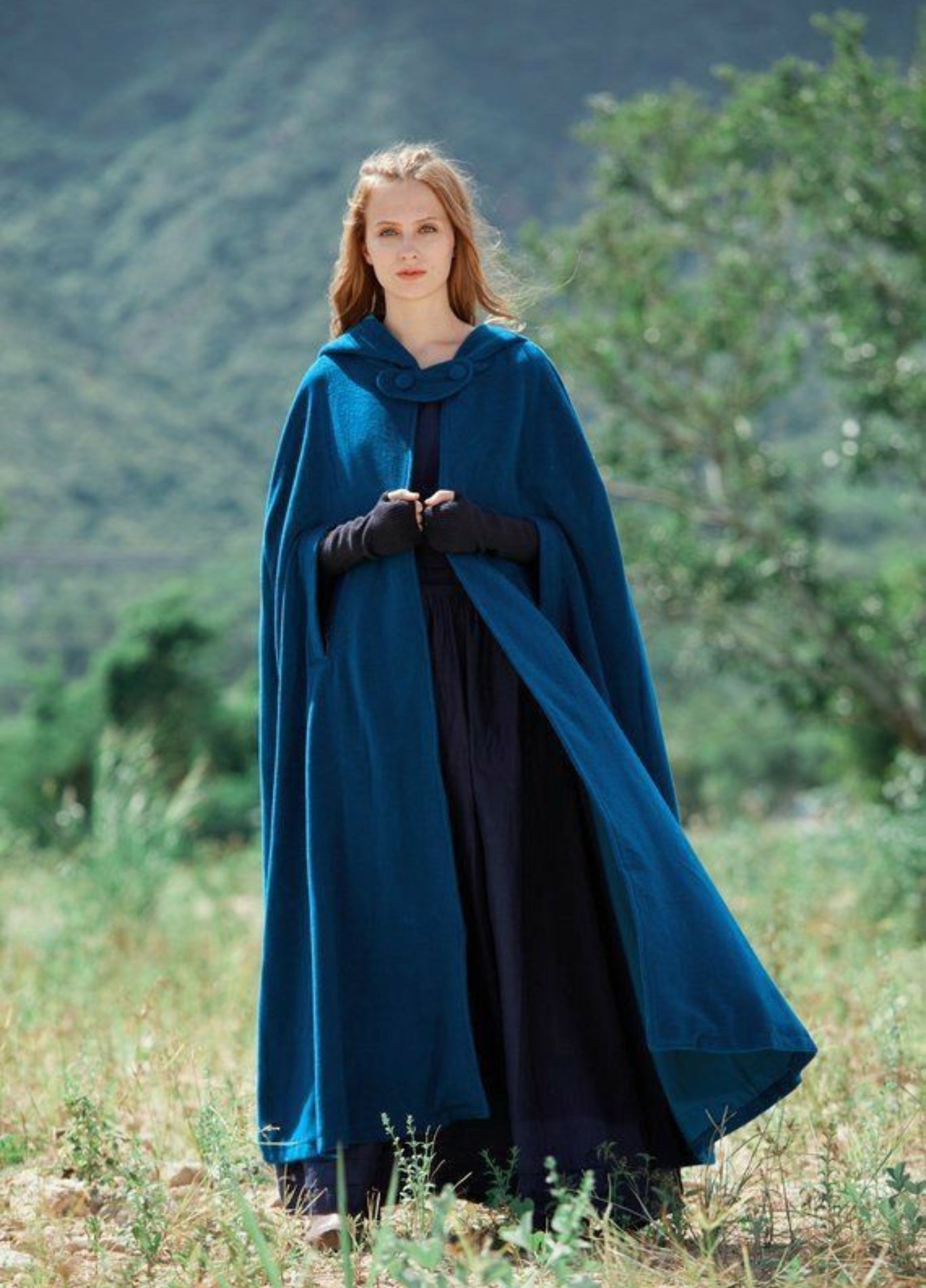 Winter Poncho with Hood for Women | Seren