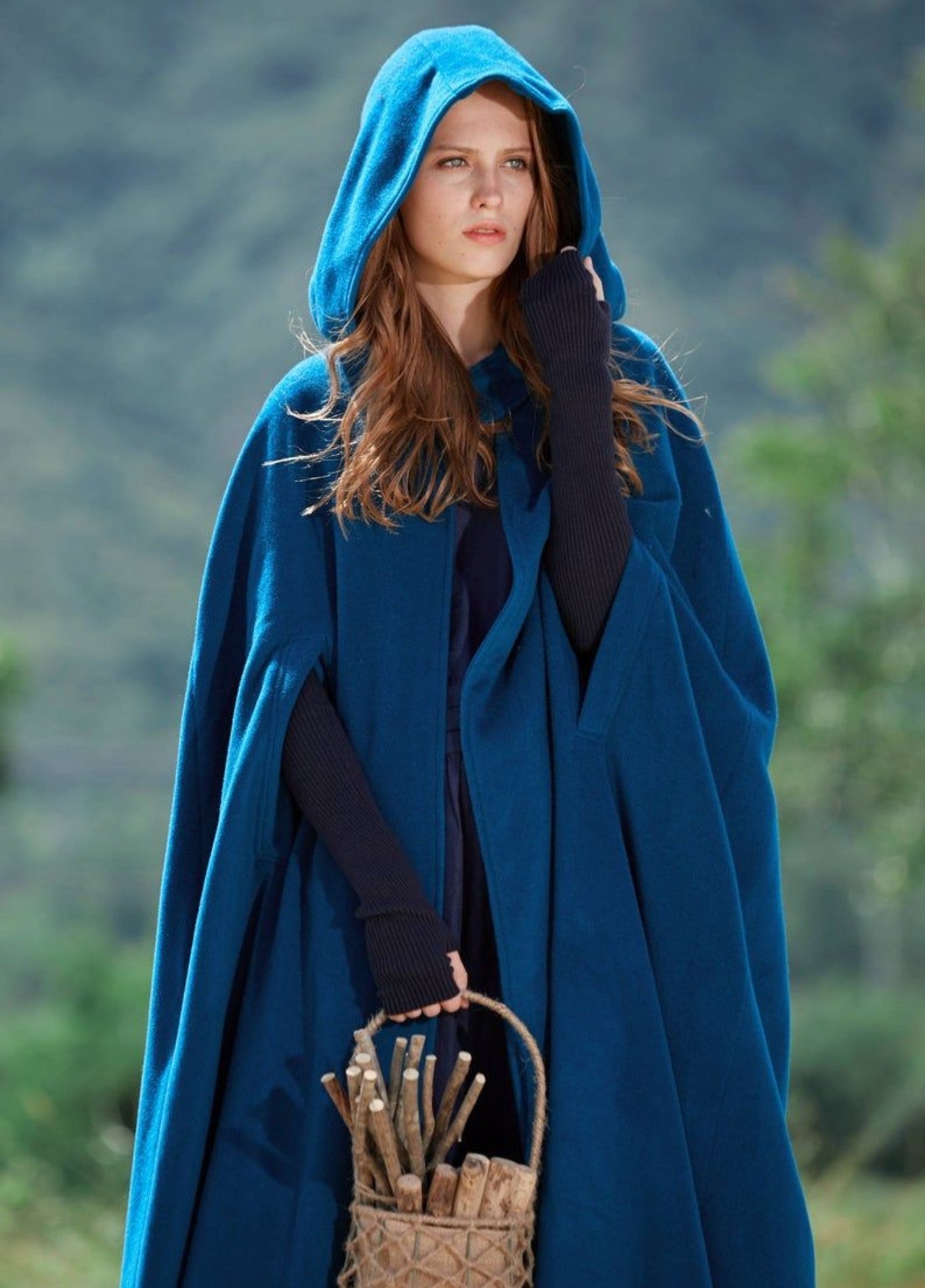 Winter Poncho with Hood for Women | Seren