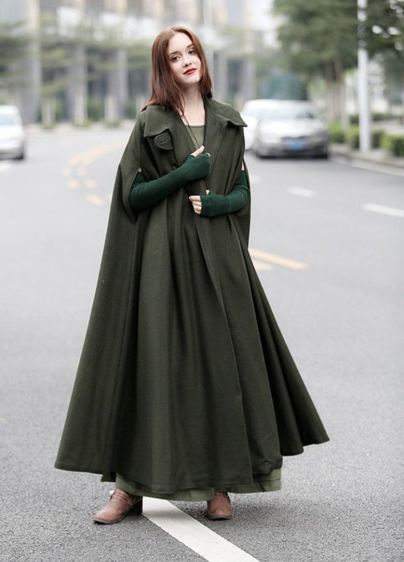 Winter Poncho with Hood for Women | Seren