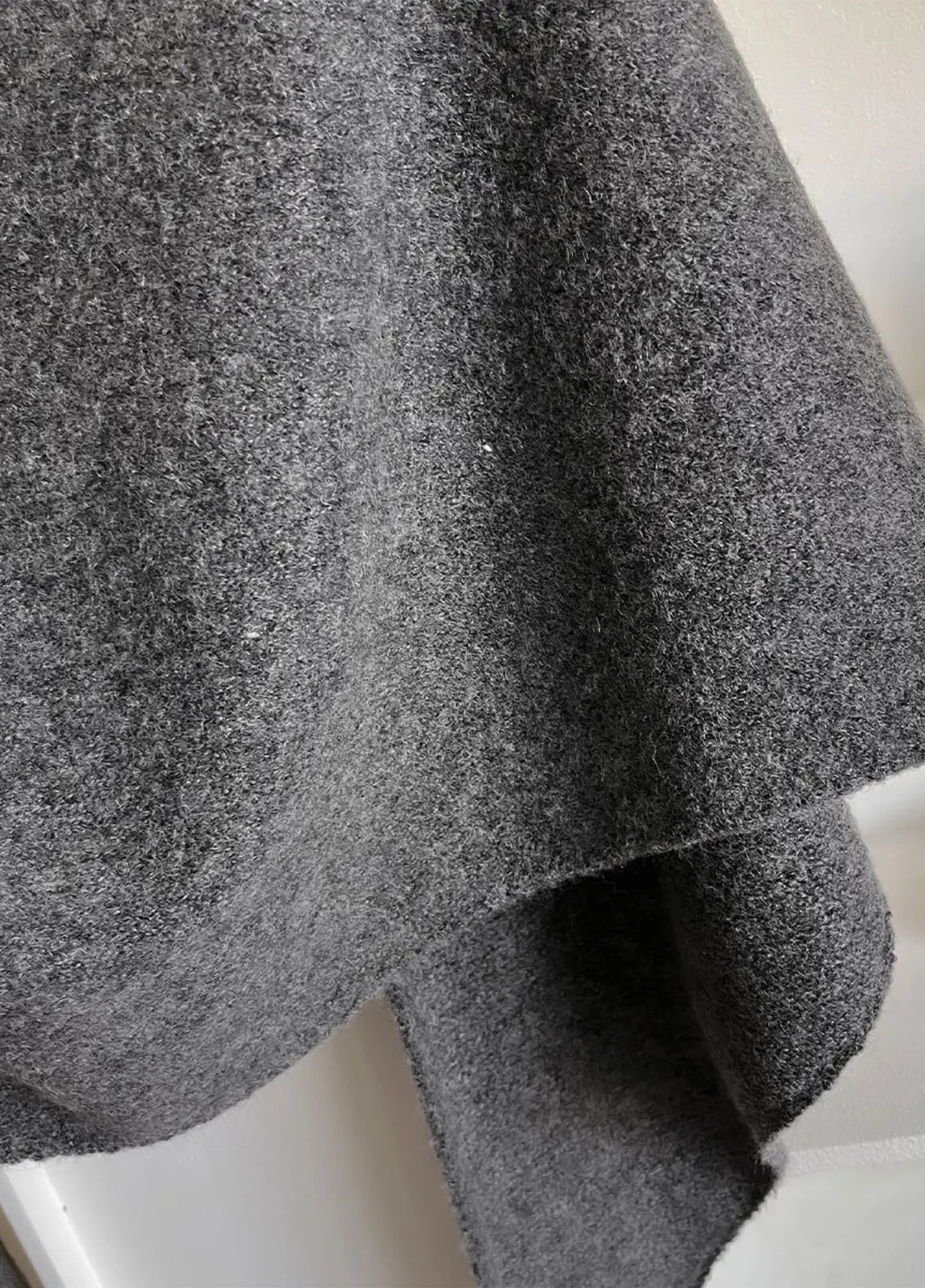 Grey Wool Poncho for Women | Velora