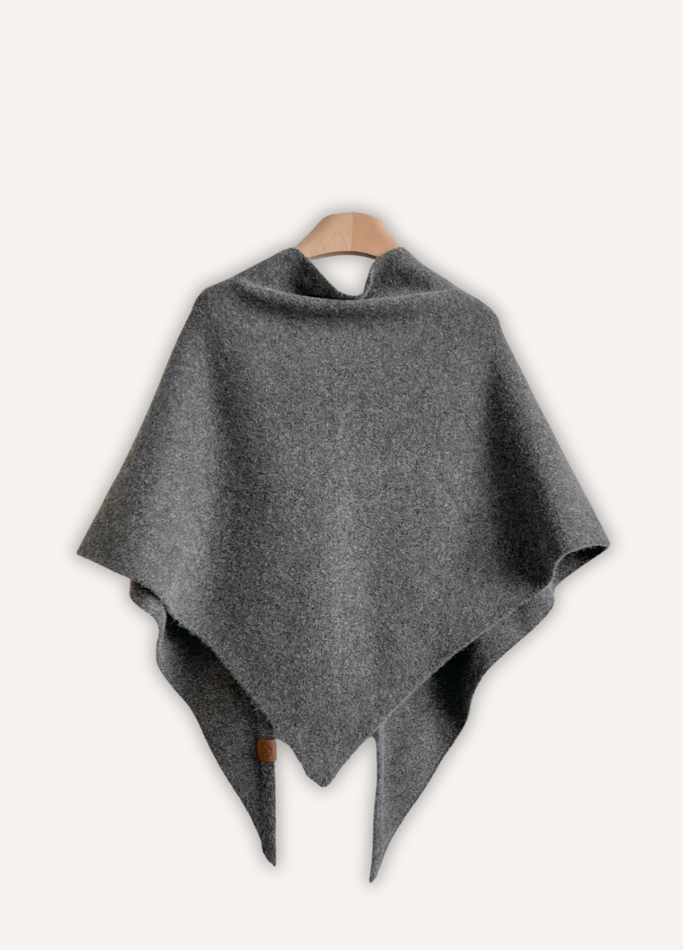 Grey Wool Poncho for Women | Velora